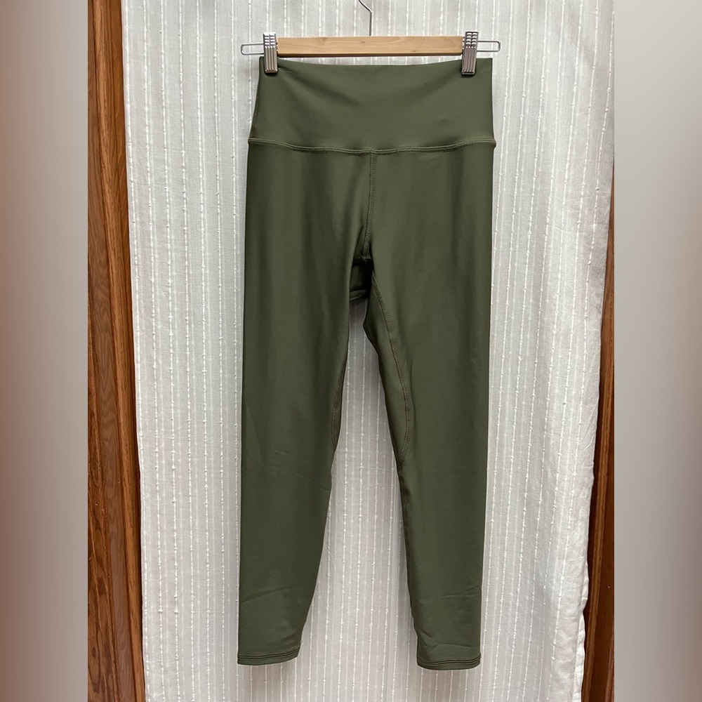 Savvi Leggings Olive Green High Waisted Stretch Yoga Tight Athletic size M